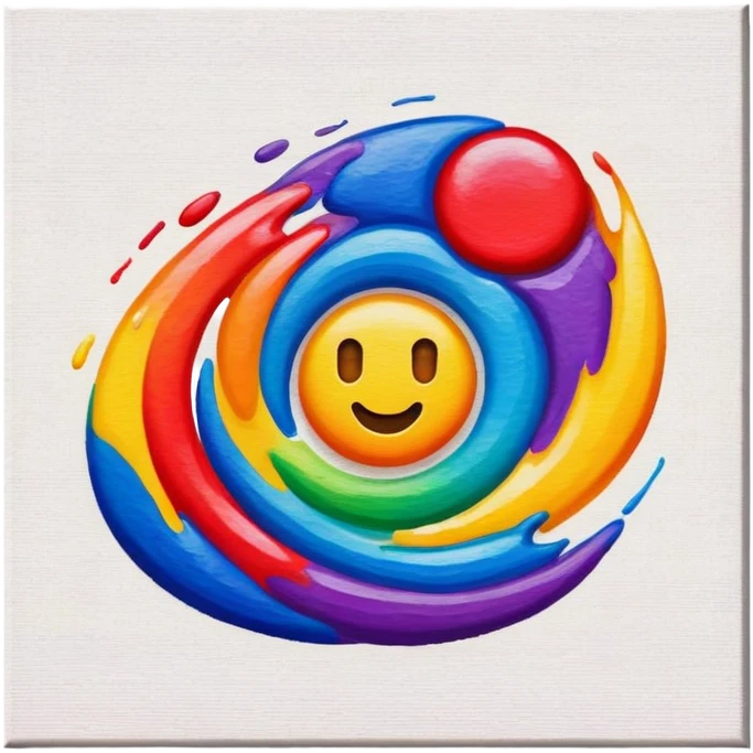 canvas, colorful painting emoji