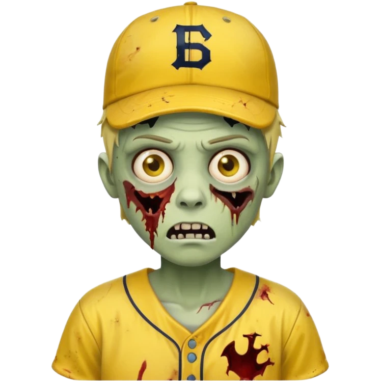 zombie with yellow baseball jersey and hat emoji