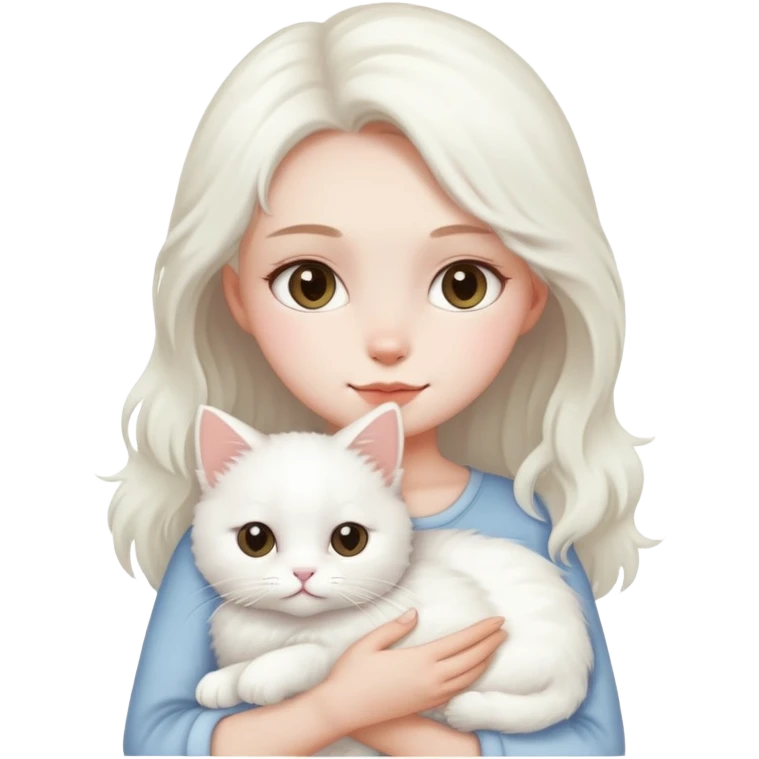Girl holding a white Cats emoji