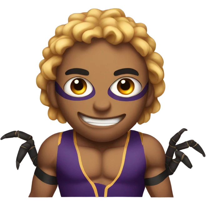 Cartoon boy as a wrestler tarantula emoji