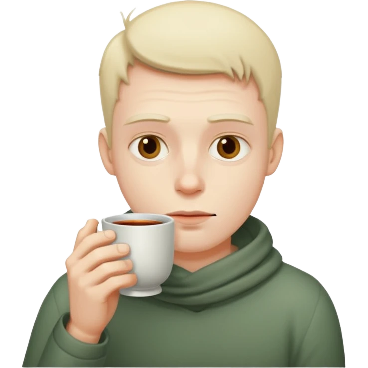 sick man drinking hot drink emoji