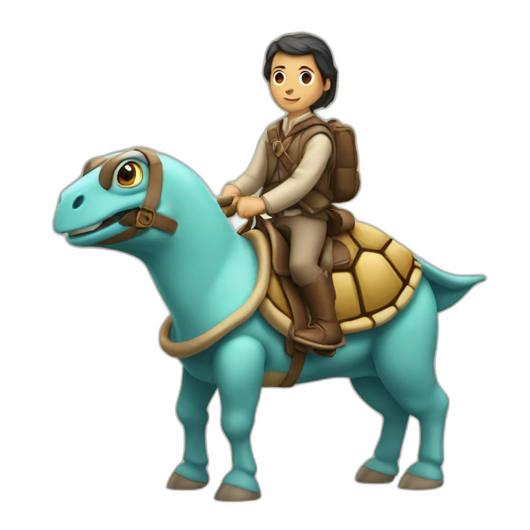 Une tortue sur un cheval emoji