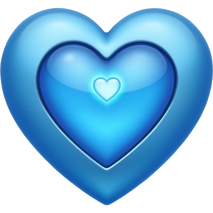 heart with a metallic blue center emoji