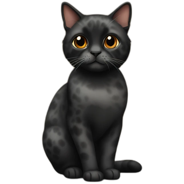 Mostly black tortoiseshell cat with black chin emoji