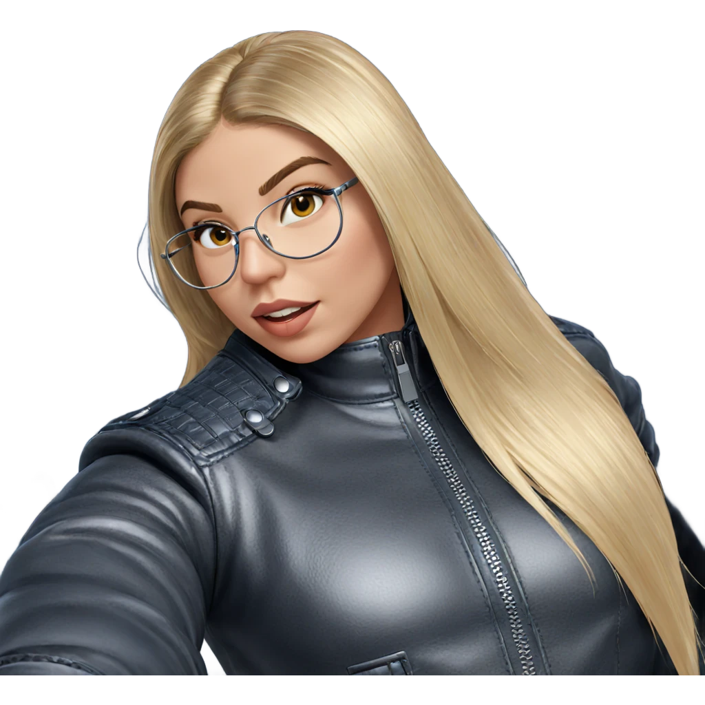 blonde girl in leather jacket emoji