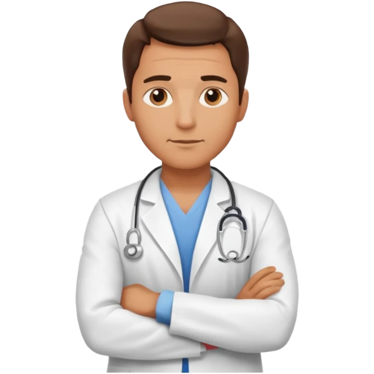 남자 의사가 팔로 엑스자 표시 emoji