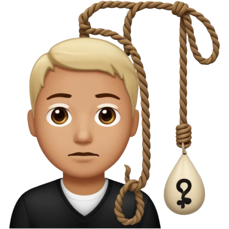 My bitmoji looking at a noose emoji