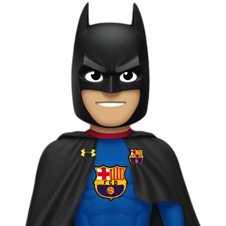 batman wearing a Fc Barcelona flag emoji