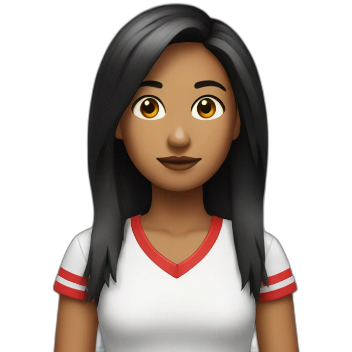 Chica pelo corto negro y rojo emoji