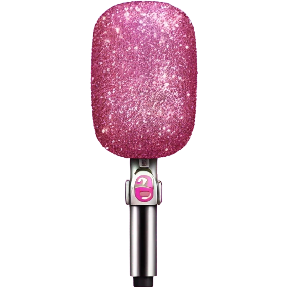 Pink ombre microphone with glitter  emoji