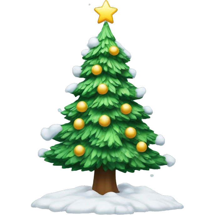 Christmas tree with snow emoji