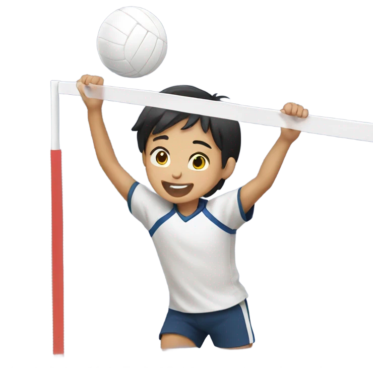 asian boy playing volleyball emoji