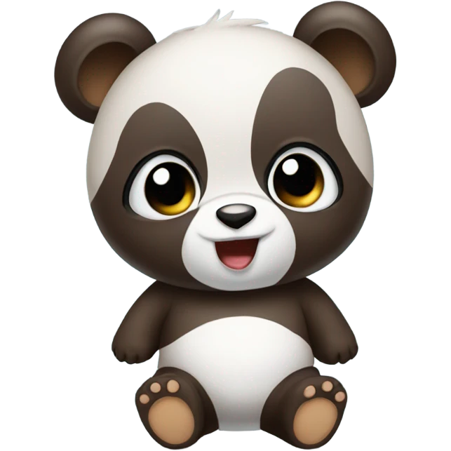 Baby panda wearing brown t shirt emoji