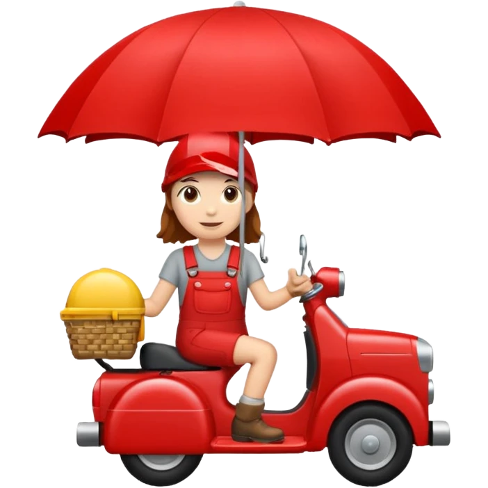 Erstelle mir einen Fallschirmspringer im emoji style mit einem Motor hinten dran  emoji