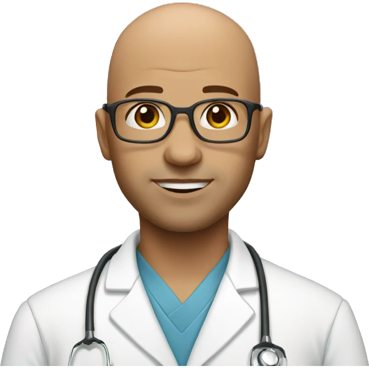 A bald doctor emoji