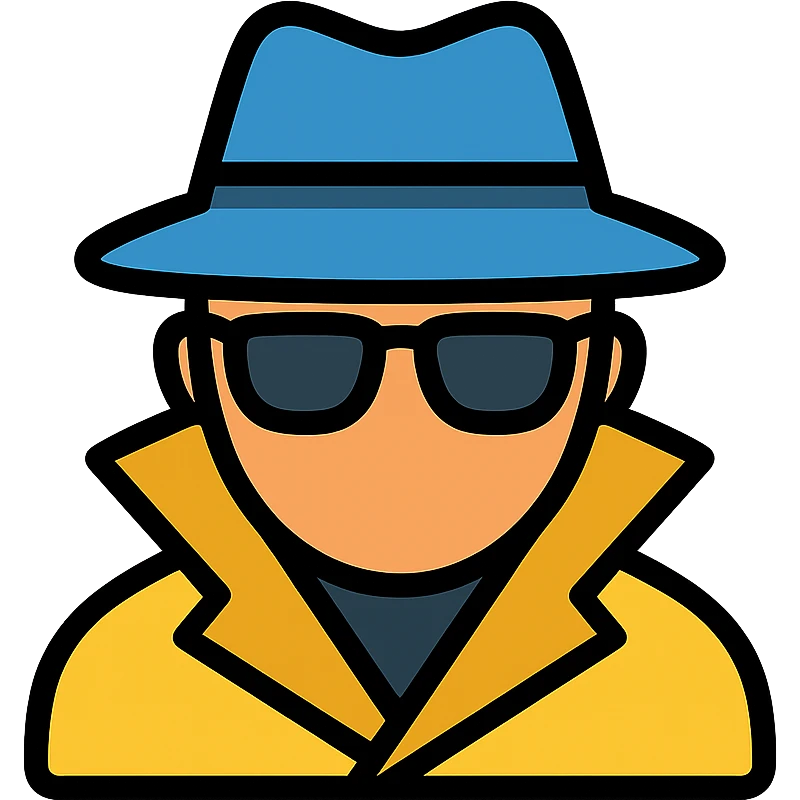 secret agent silhouette wearing sunglasses and a fedora emoji