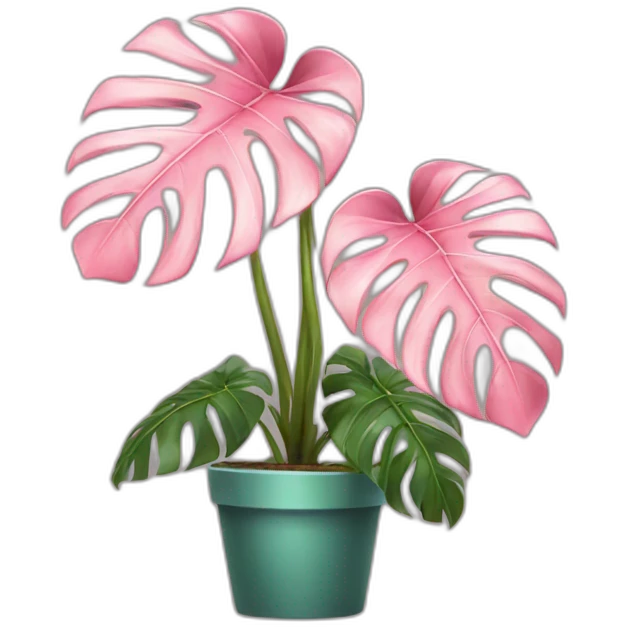 Pink Monstera plant emoji