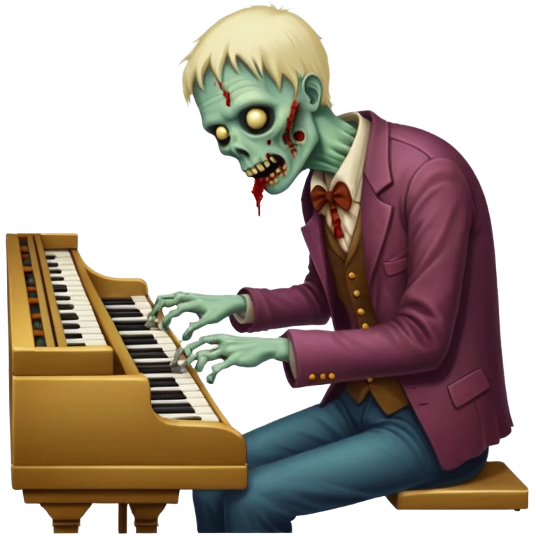 Zombie plays the pianica emoji