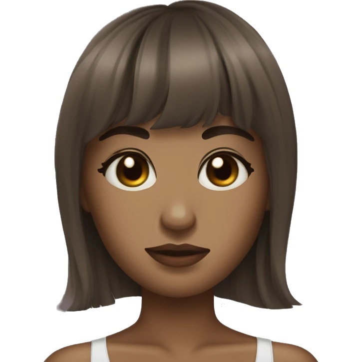 Brunnete beautiful girl with bangs sleeping  emoji