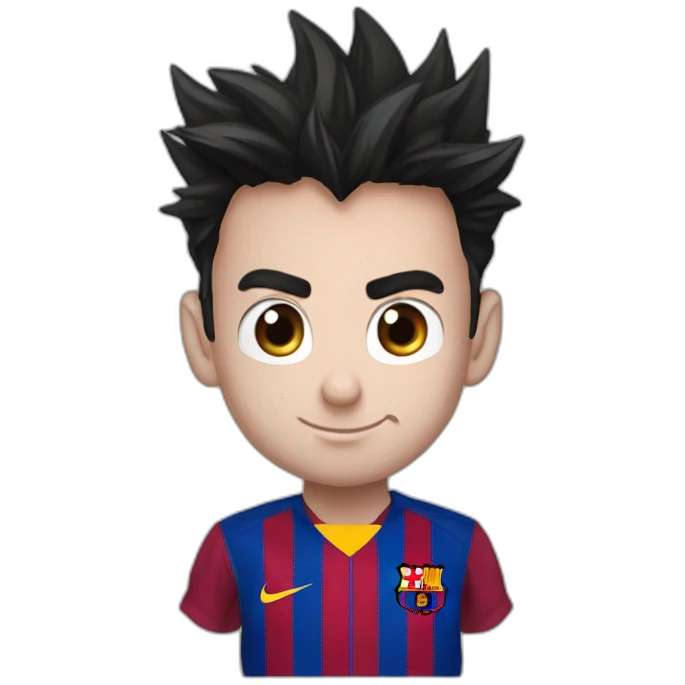 Messi besando a goku emoji
