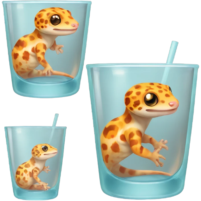 orange leopard gecko in a glass cup emoji