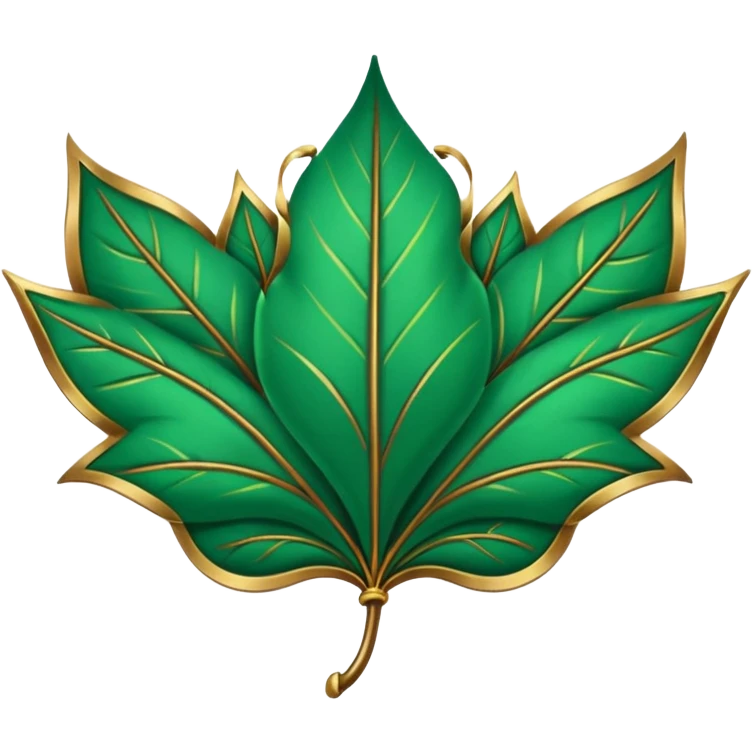 Leaf Banner — green cloth + bronze edge, Royal Banner. emoji