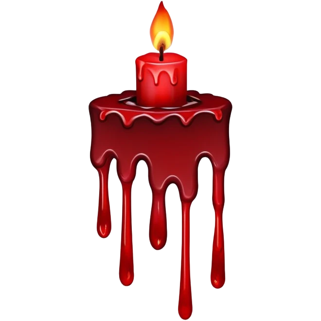 candle with blood drips dark red emoji