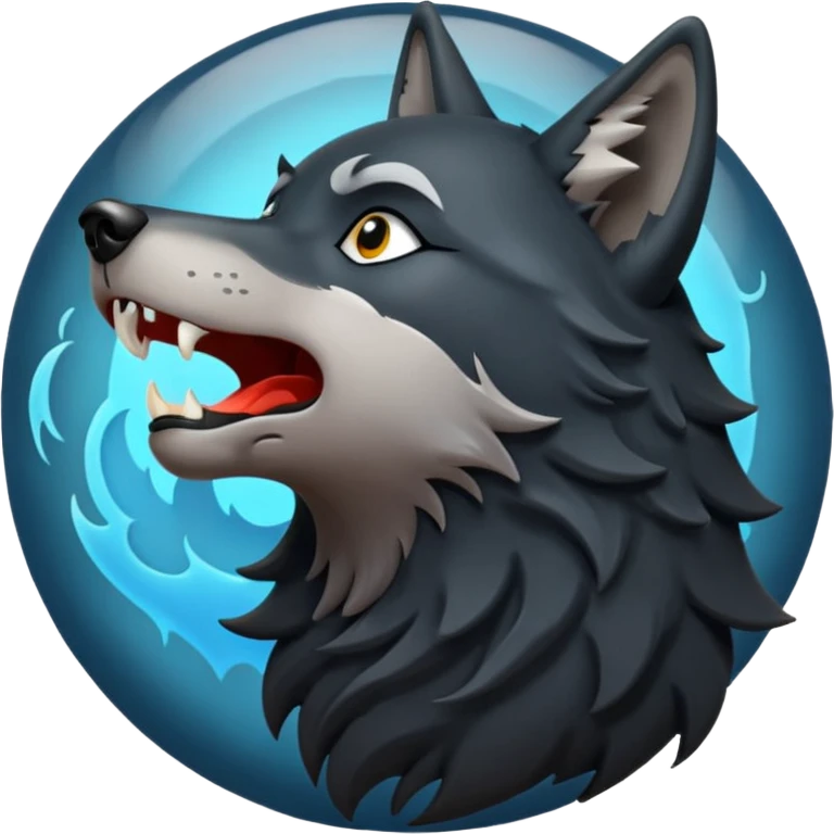 Black wolf howling emoji