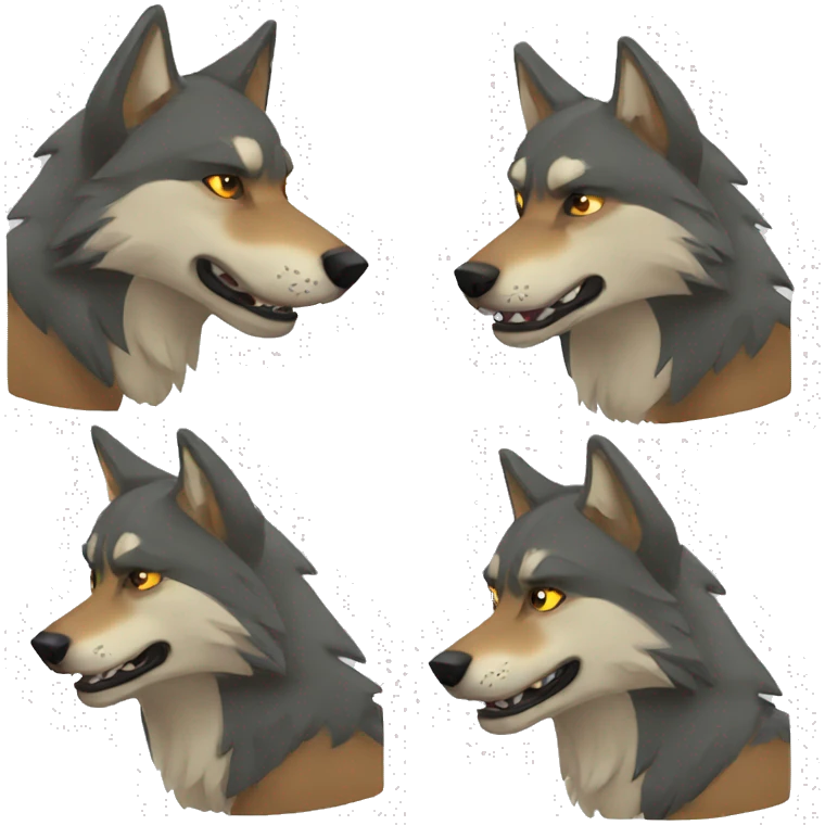 pack of muscular wolves emoji