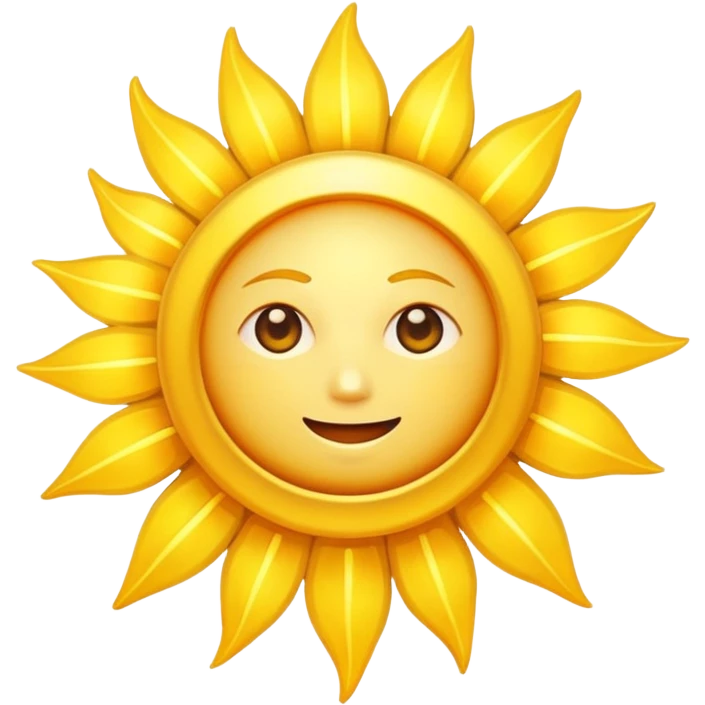 A large, bright sun, with an intense yellow center and golden rays all around, illuminated and vibrant.
Prompt: “A radiant golden sun, with long, bright rays all around, an intense yellow center, emoji