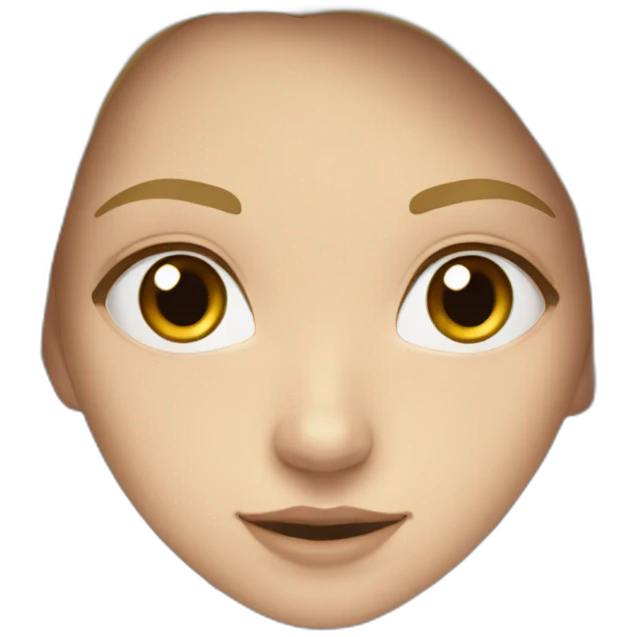 White girl with text « courage » emoji