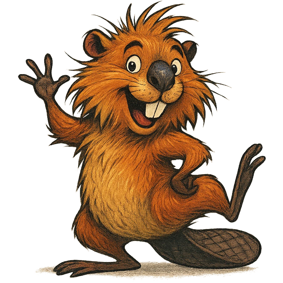 exotic beaver in a funny pose, creative style, transparent background emoji