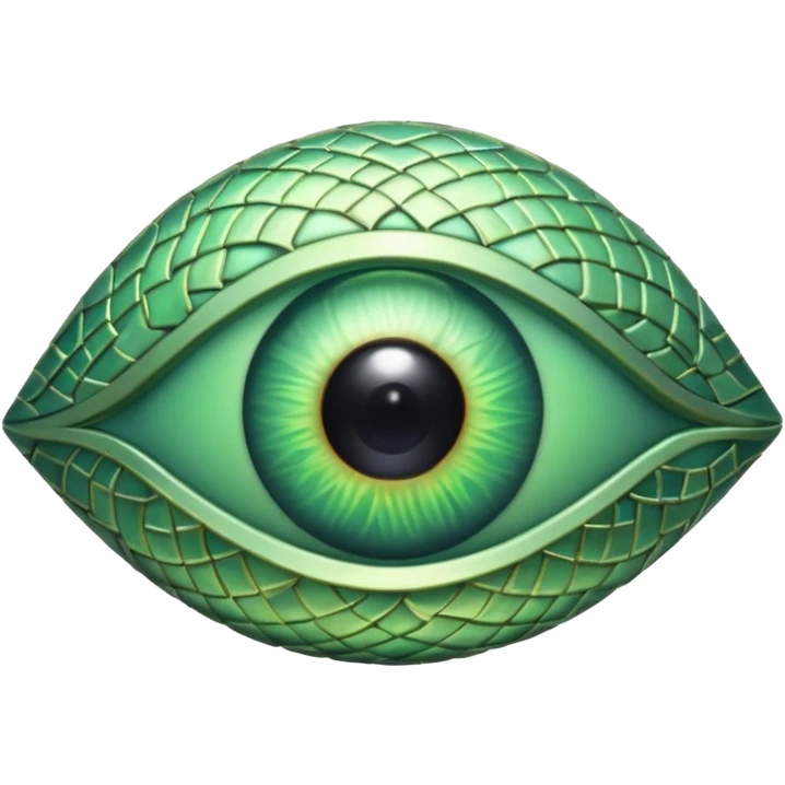 Evil eye but replace the blue with light green emoji