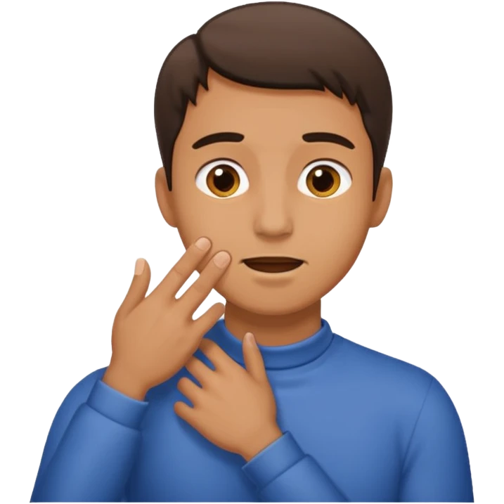 Man with Hand fully around throat emoji