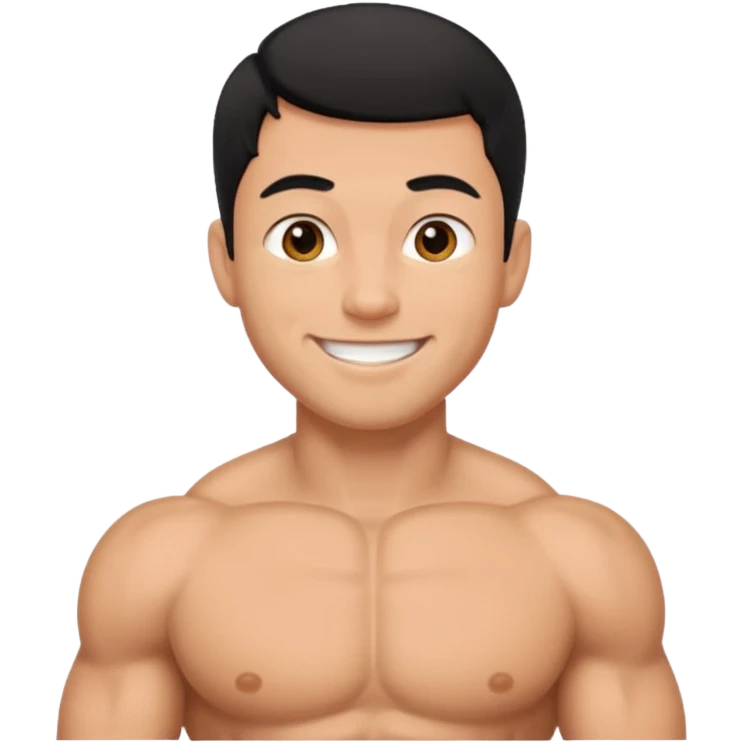 a straight short black hair man with a big dick emoji