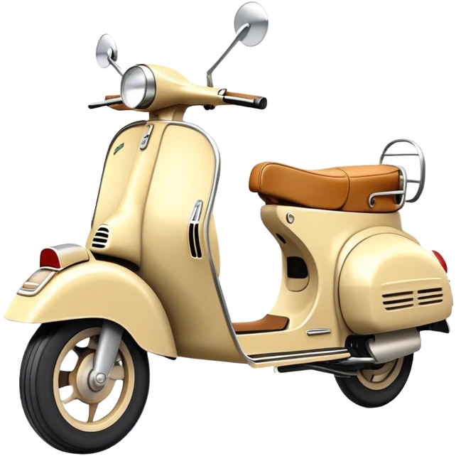 Cinematic Realistic Vespa Pop Culture Emoji, depicted as a sleek vintage scooter symbolizing Italian style rendered with dynamic detail and retro lighting. emoji