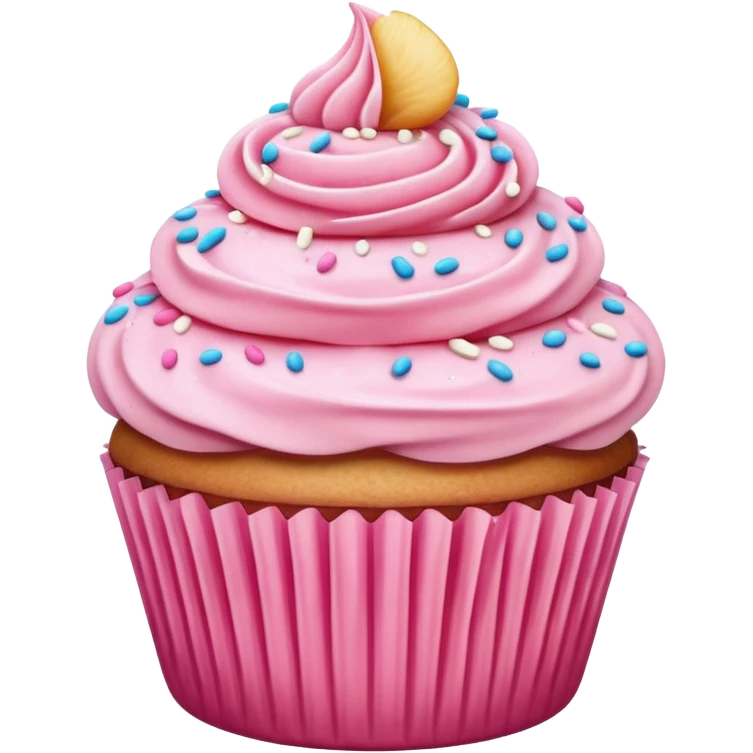 Cupcake with pink icing emoji