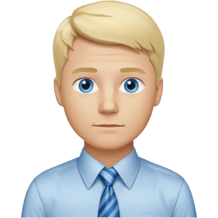 A guy with blonde hair and blue eyes that looks masculine. make him wear a shirt with a tie. he is danish emoji