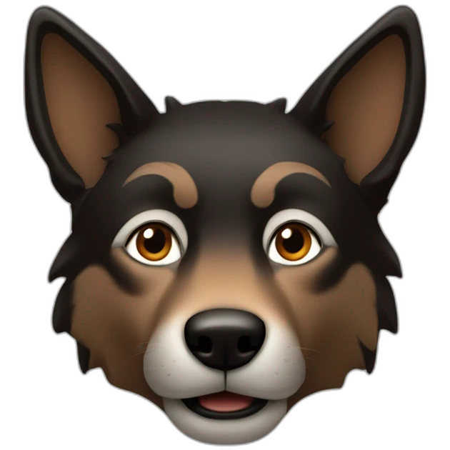 Loup noir et marron  emoji