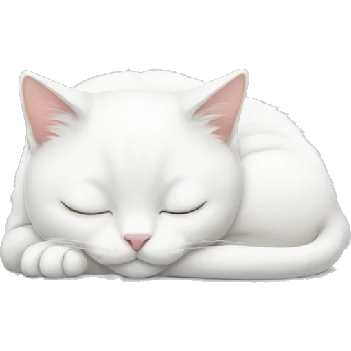 White cat sleeping  emoji