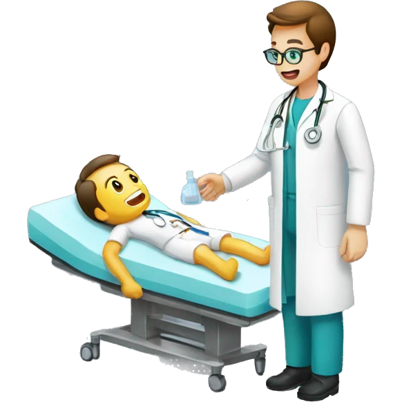 medico atendiendo a paciente emoji