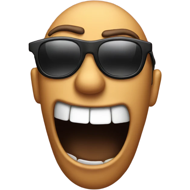 Shocked emoji pulling down sunglasses emoji