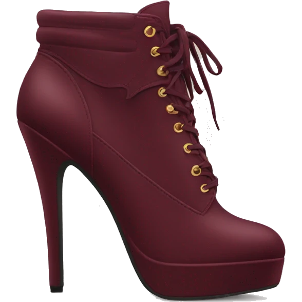 Burgundy high heels boots  emoji