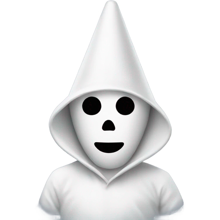 Cone-headed man wearing ghost costume emoji
