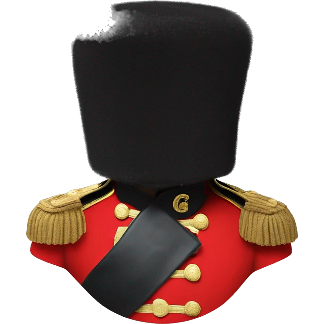 Photorealistic The British red Guardsman with bearskin hat emoji