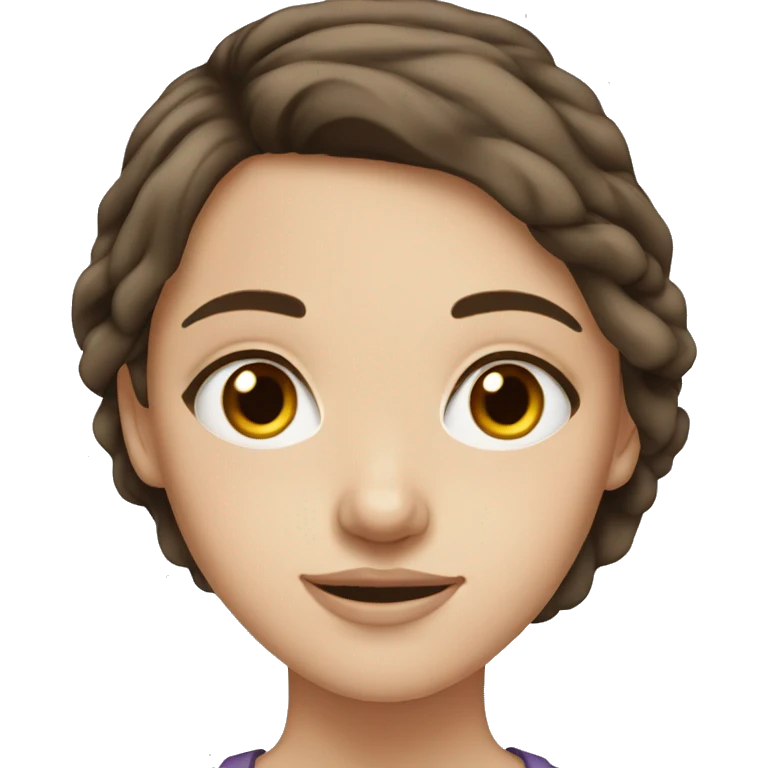 Brunette white girl with brown eyes emoji