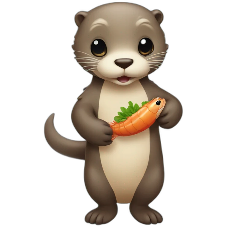 Otter holding gambas emoji