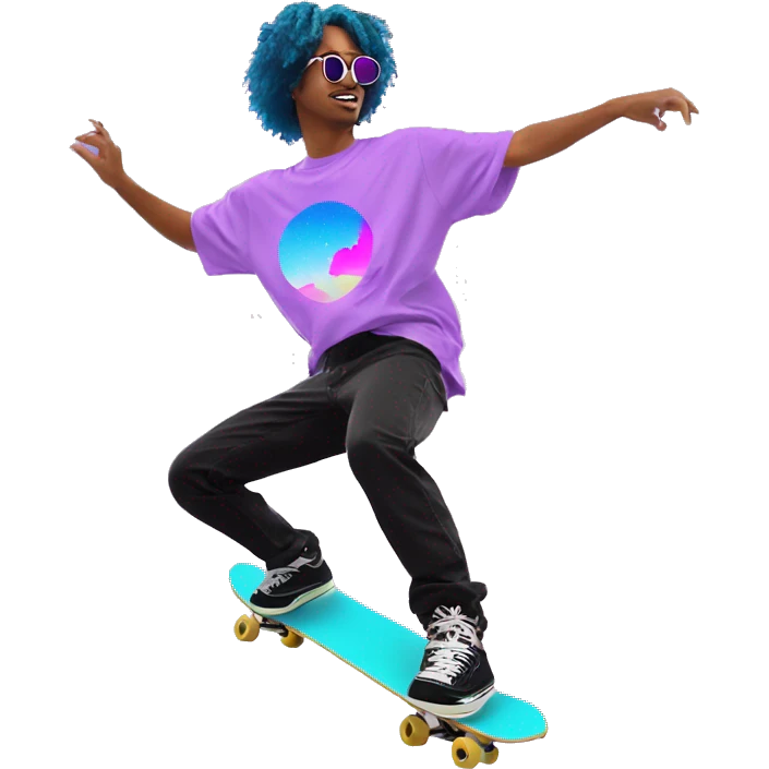Vaporwave person dancing Skater fashion aesthetic baggy clothes graphic t shirt 420 emoji