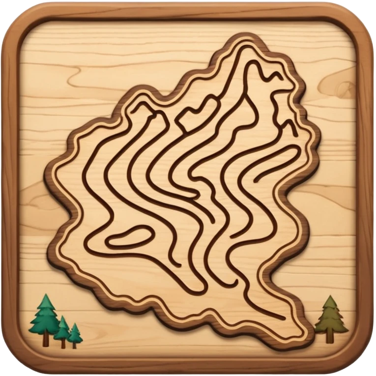 mini trail map board icon. emoji