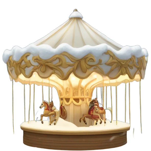 Light being carousel with snow emoji